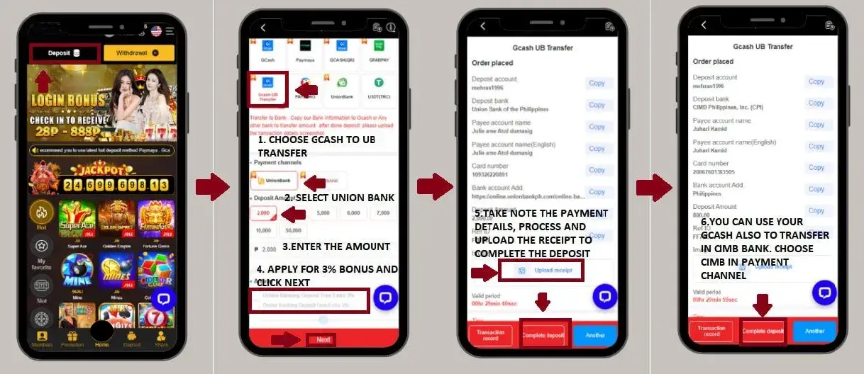 PHLVIP Deposit using Online banking